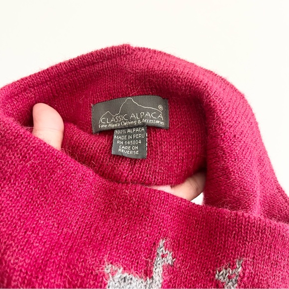 Classic Alpaca 100% Red Knit Stretch Soft Visor with Ear Covers Made in Peru OS - Picture 5 of 5